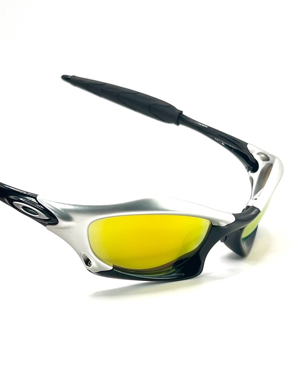 2003 Vintage Oakley Splice FMJ 5.56 - Polished Black Fire Iridium Sunglasses