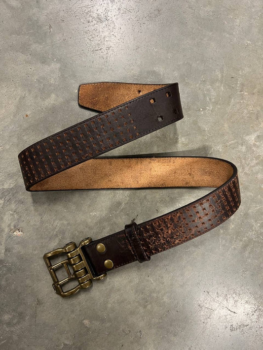 00s Vintage Oakley Leather Belt Brown / Gold