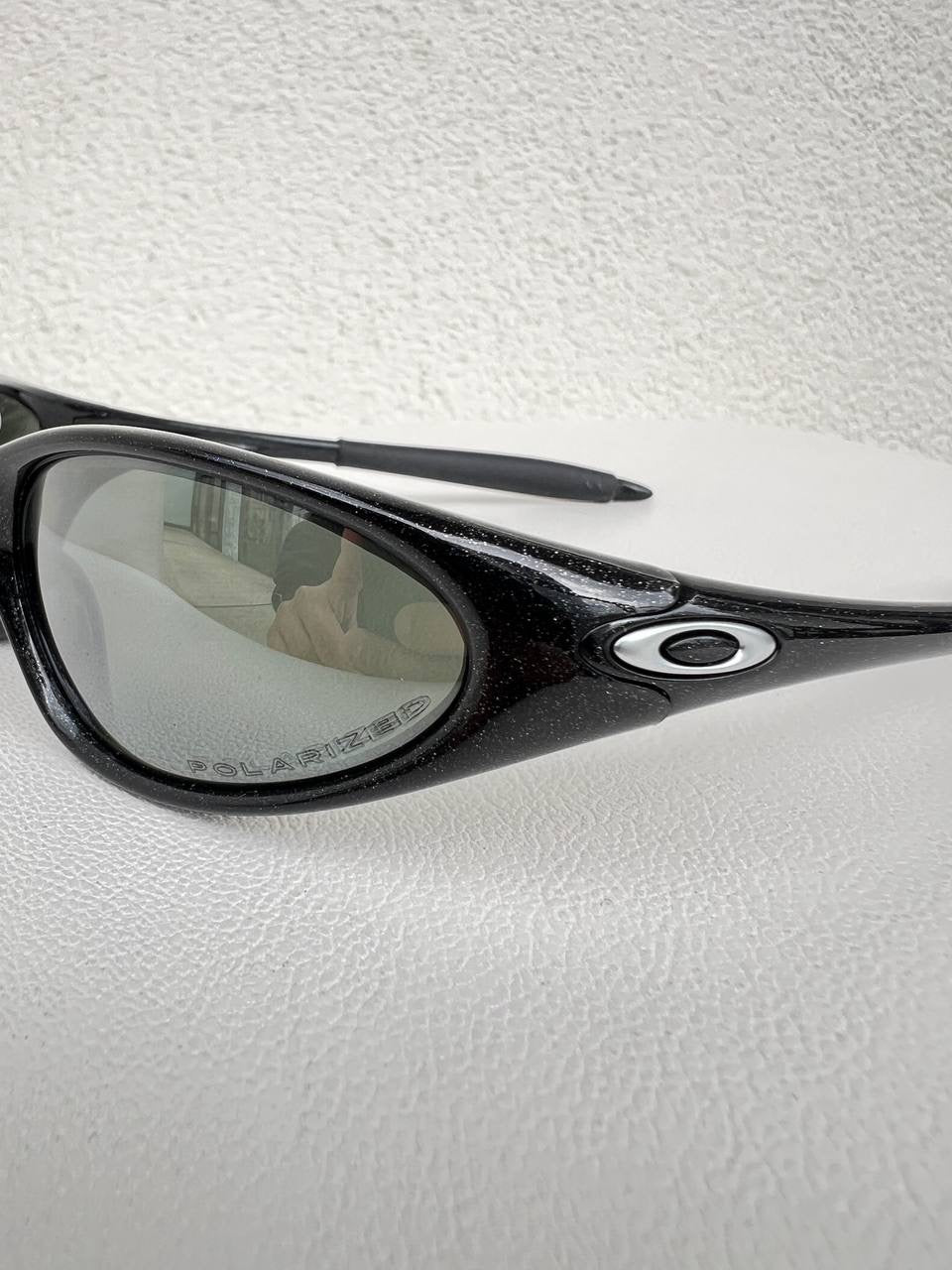 1998 Vintage Oakley Minute Gen 2 Metallic Black / Black Iridium Polarized Sunglasses