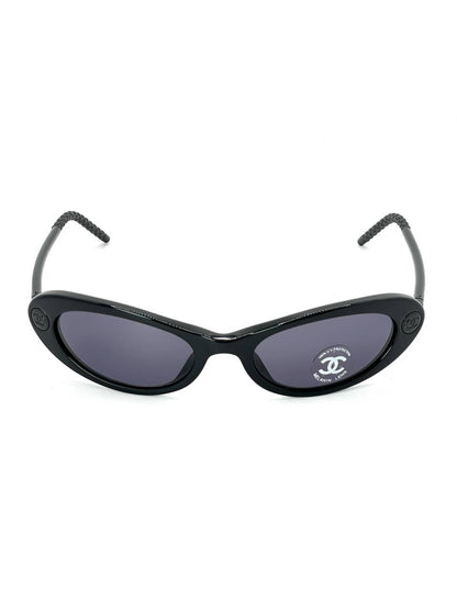 00s Vintage Chanel 5035 Black Sunglasses