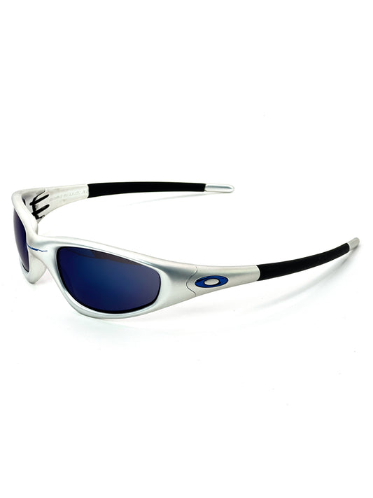1999 Vintage Oakley Straight Jacket Silver / Ice Iridium Sunglasses