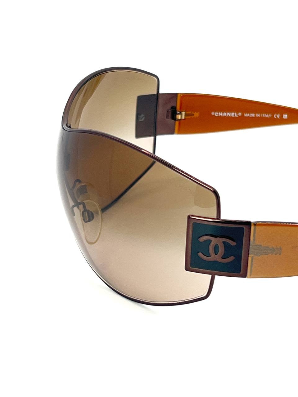 2000s Vintage Chanel 4114 Brown Sunglasses