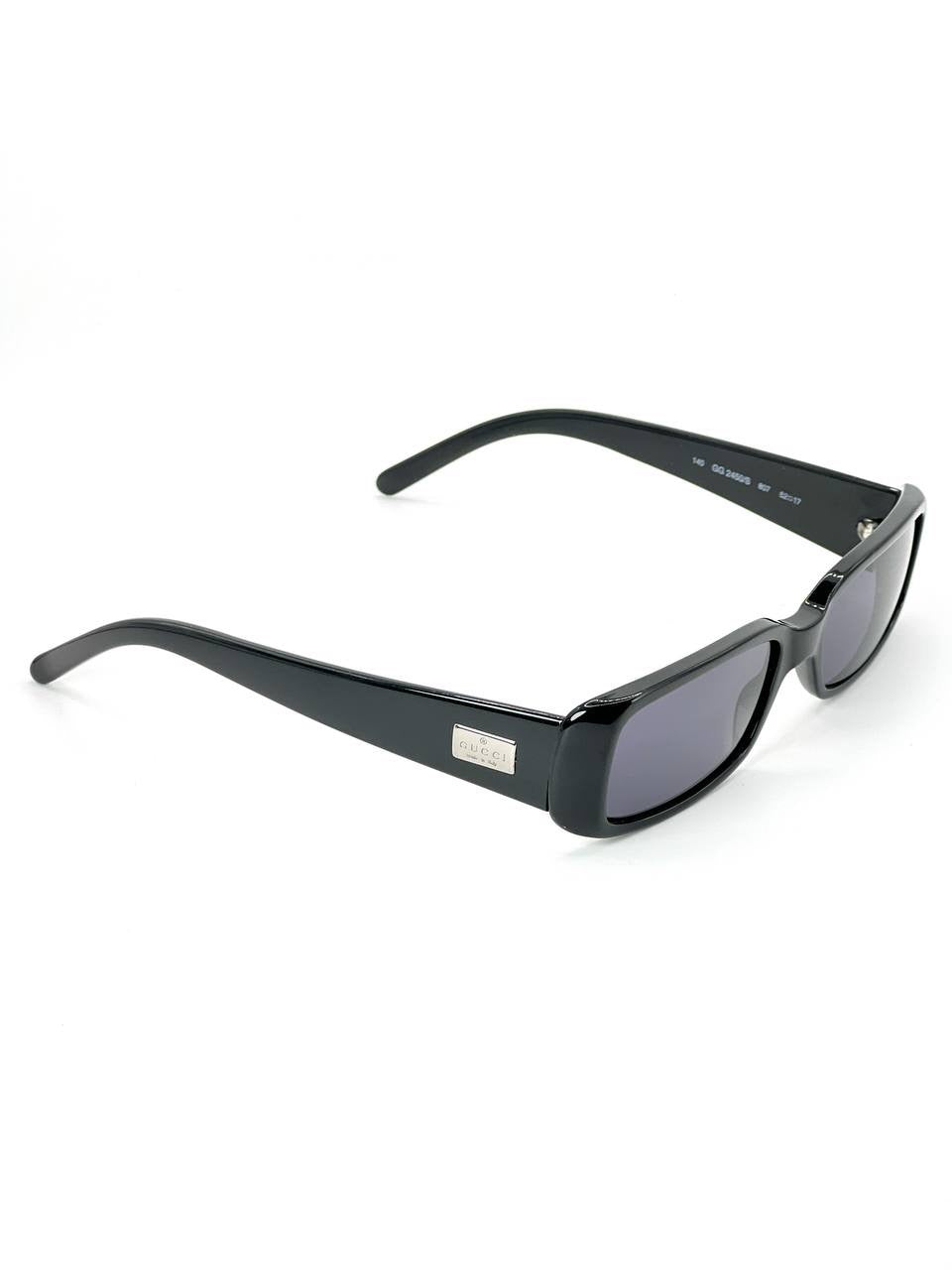 90s Vintage Gucci GG2450 Squared Sunglasses Black Tom Ford Era
