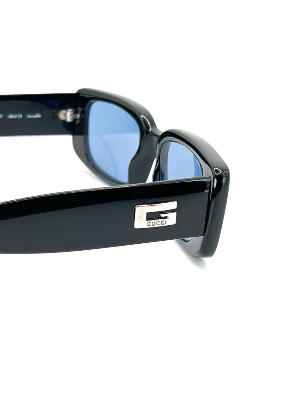 00s Vintage Gucci GG2409 Squared Moda Black Sunglasses
