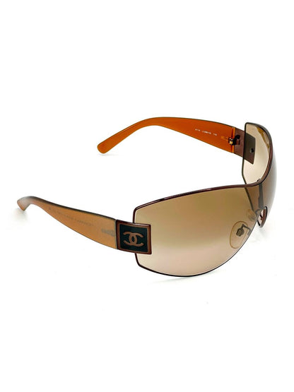 2000s Vintage Chanel 4114 Brown Sunglasses