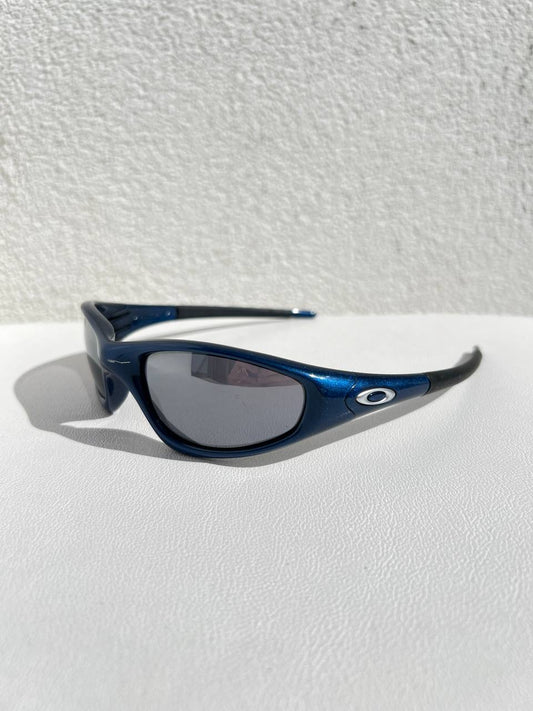 1999 Vintage Oakley Straight Jacket Blue Black Iridium Sunglasses