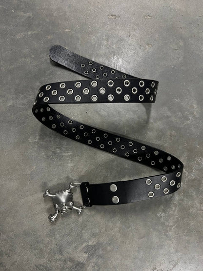 2004 Vintage Oakley Leather Skull Belt Black