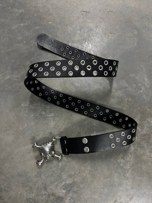 2004 Vintage Oakley Leather Skull Belt Black