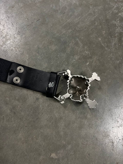 2004 Vintage Oakley Leather Skull Belt Black