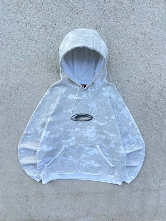00s Vintage Oakley White Camo Hoodie