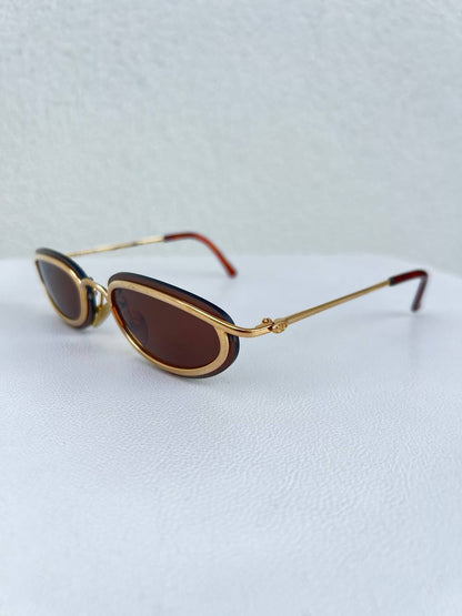 1990s Vintage Christian Dior Sunglasses CD 2038 Gold Rimless