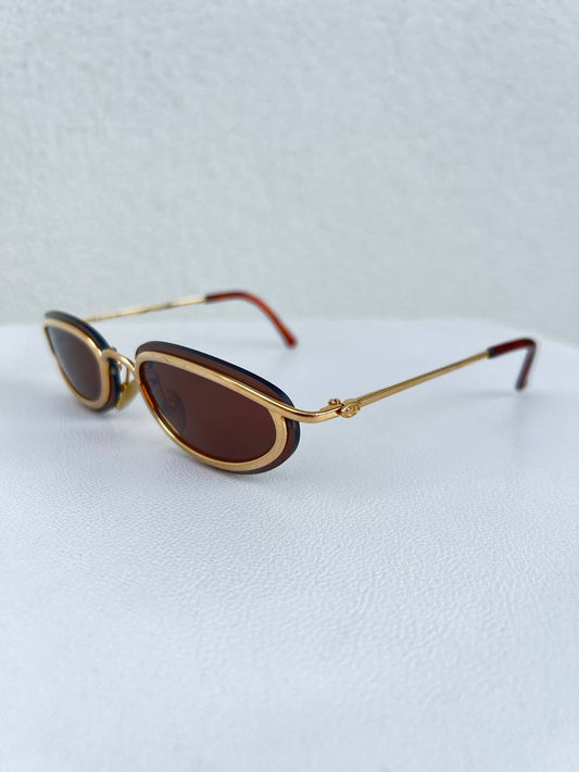 1990s Vintage Christian Dior Sunglasses CD 2038 Gold Rimless