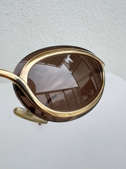 1990s Vintage Christian Dior Sunglasses CD 2038 Gold Rimless