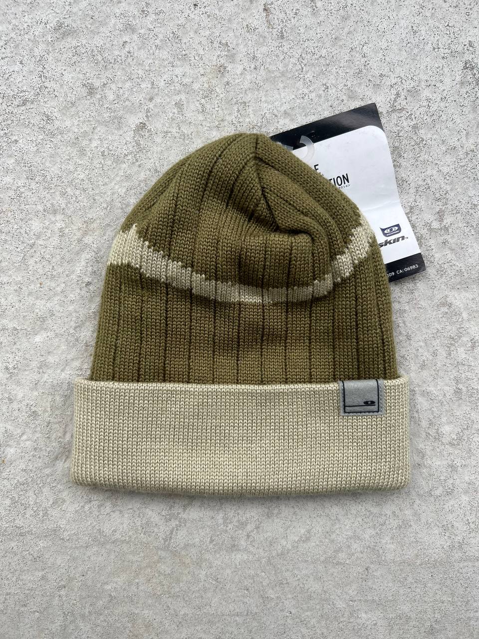 Vintage 2000s Salomon Advanced Skin Beanie Hat Khaki Beige