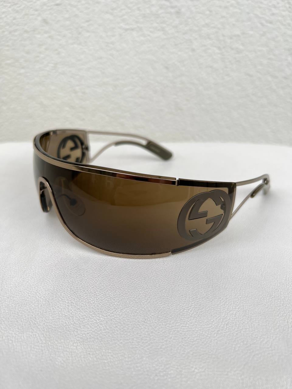 Vintage Gucci Gold Mask Shield Sunglasses GG 2800