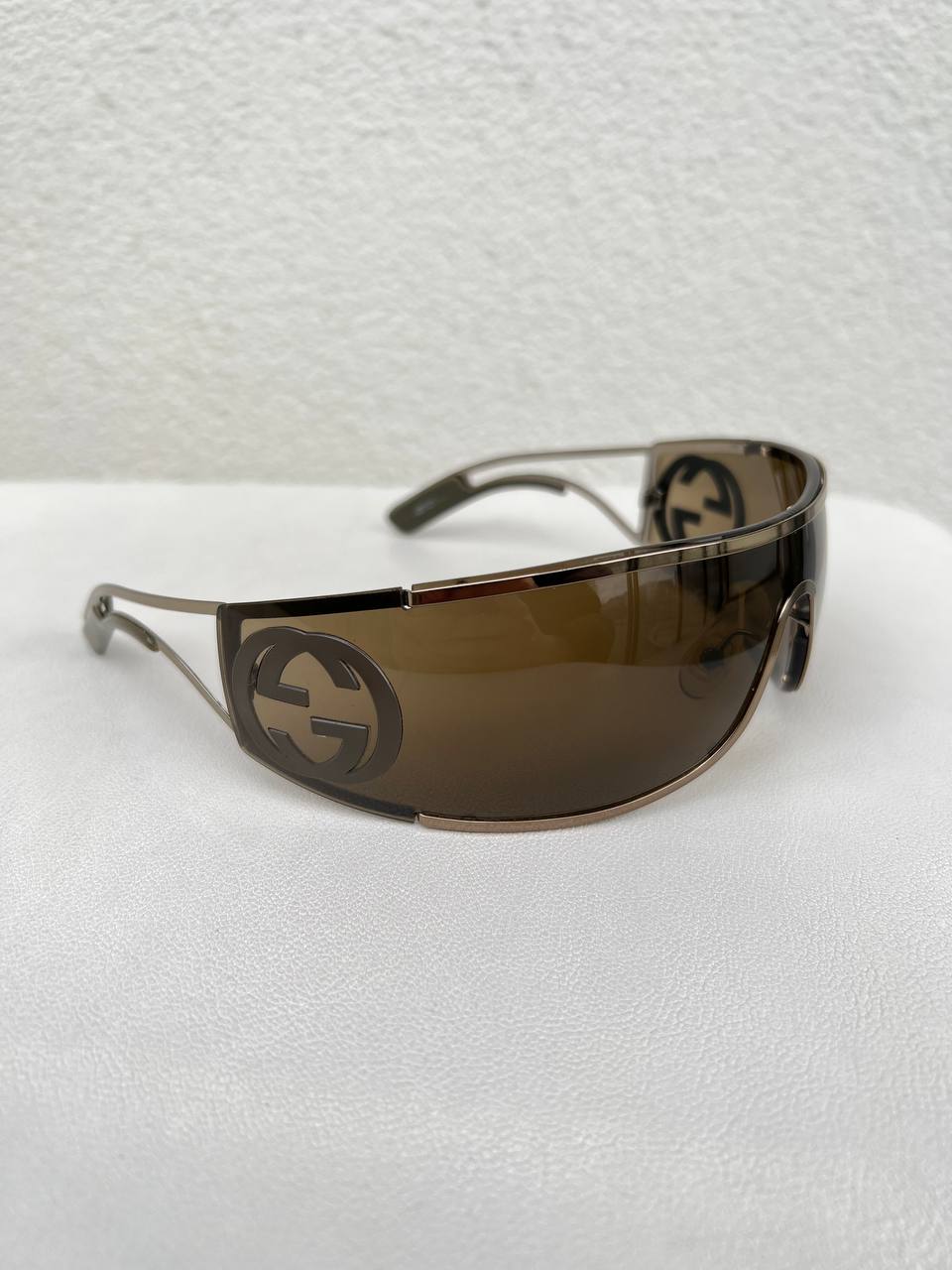 Vintage Gucci Gold Mask Shield Sunglasses GG 2800