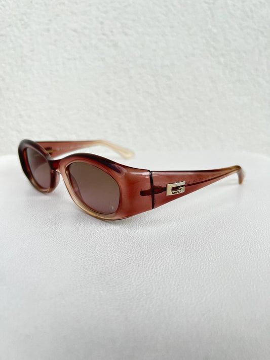 Vintage Gucci Sunglasses Oval Moda Pink Gradient