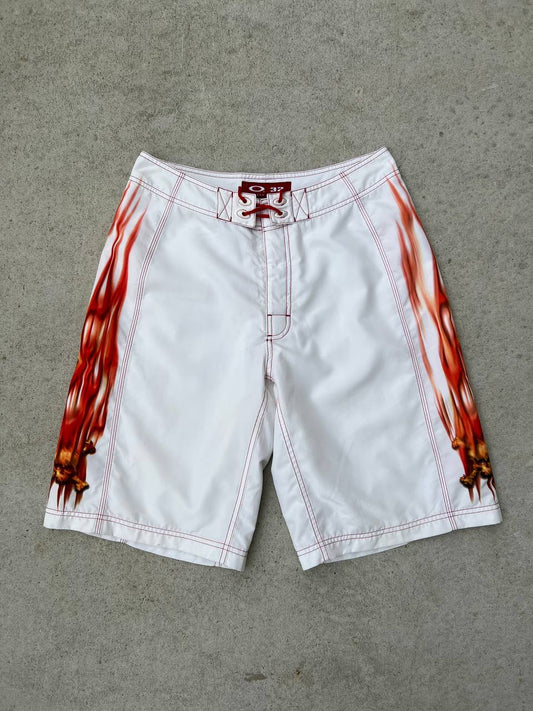 Vintage Oakley Flame Skull Shorts Bermuda