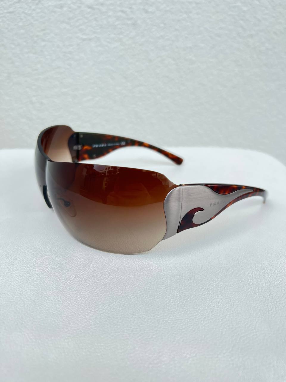 Vintage Prada Flame Mask Sunglasses Brown Tortoise