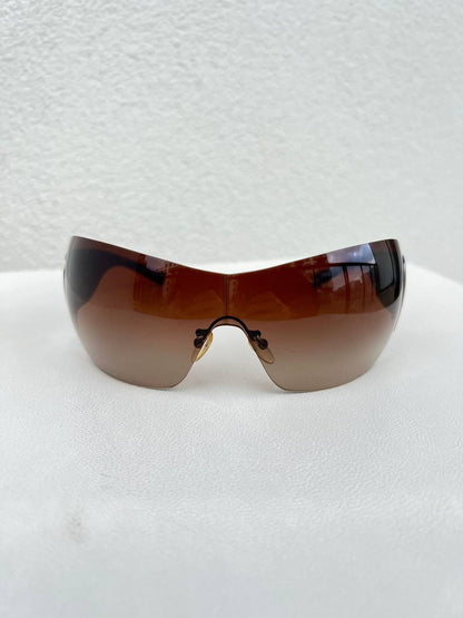 Vintage Prada Flame Mask Sunglasses Brown Tortoise