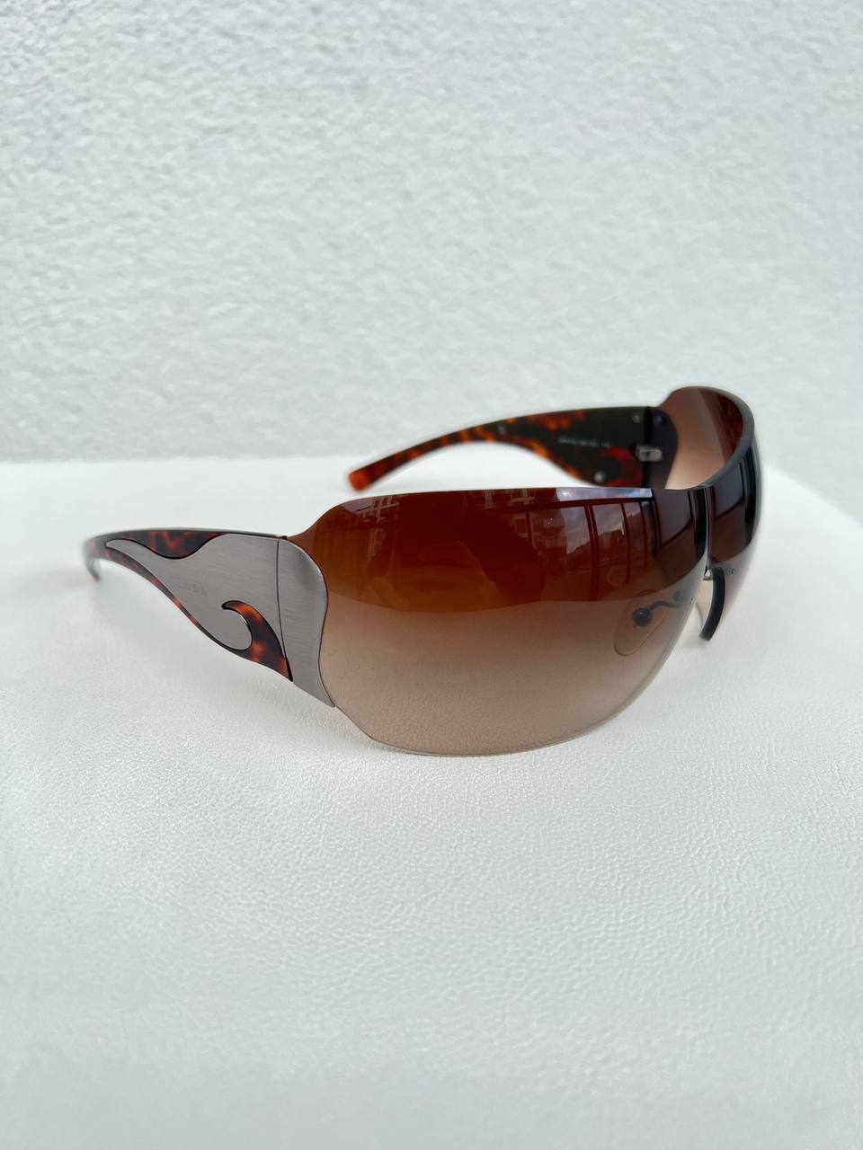 Vintage Prada Flame Mask Sunglasses Brown Tortoise