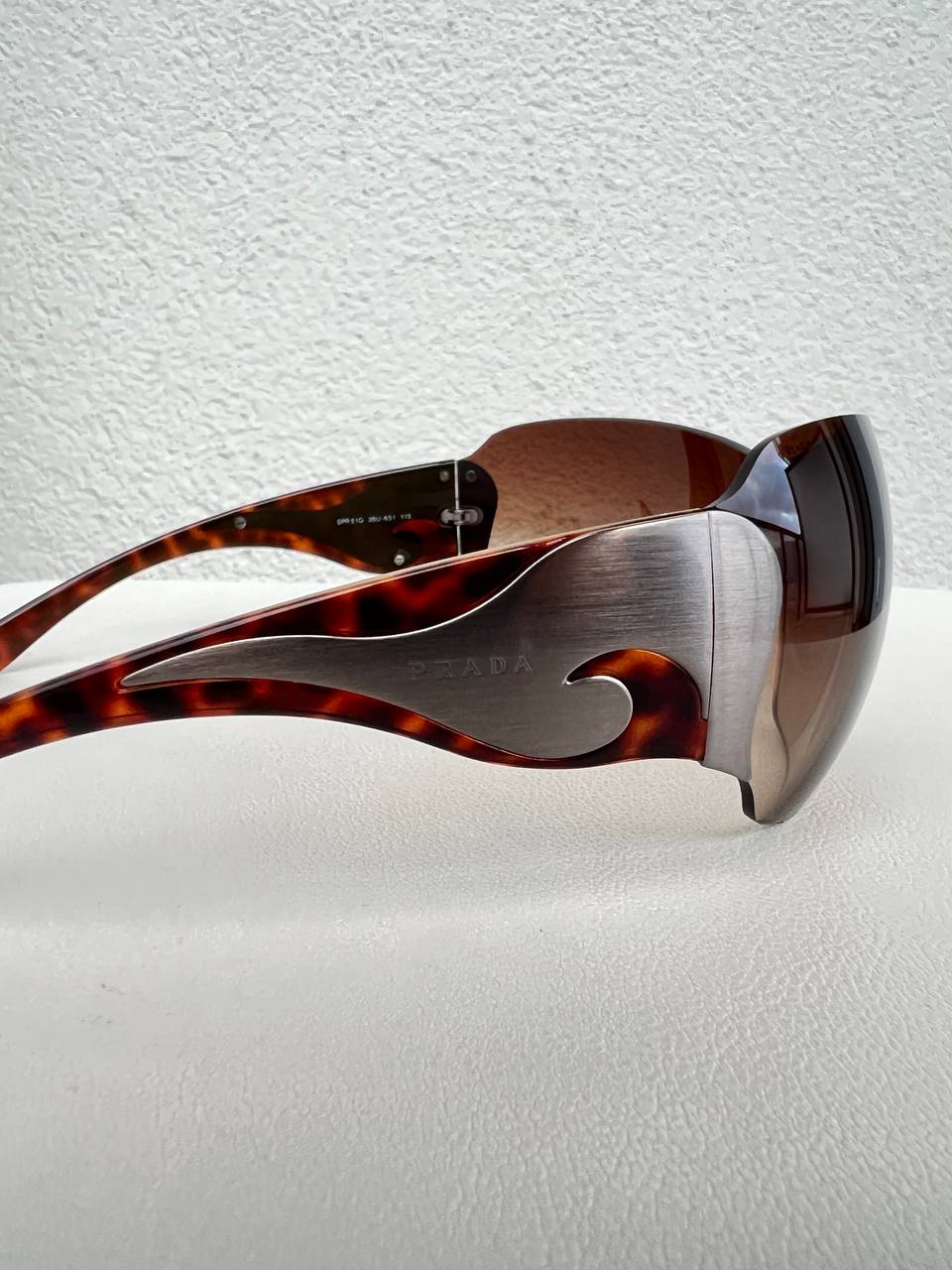 Vintage Prada Flame Mask Sunglasses Brown Tortoise