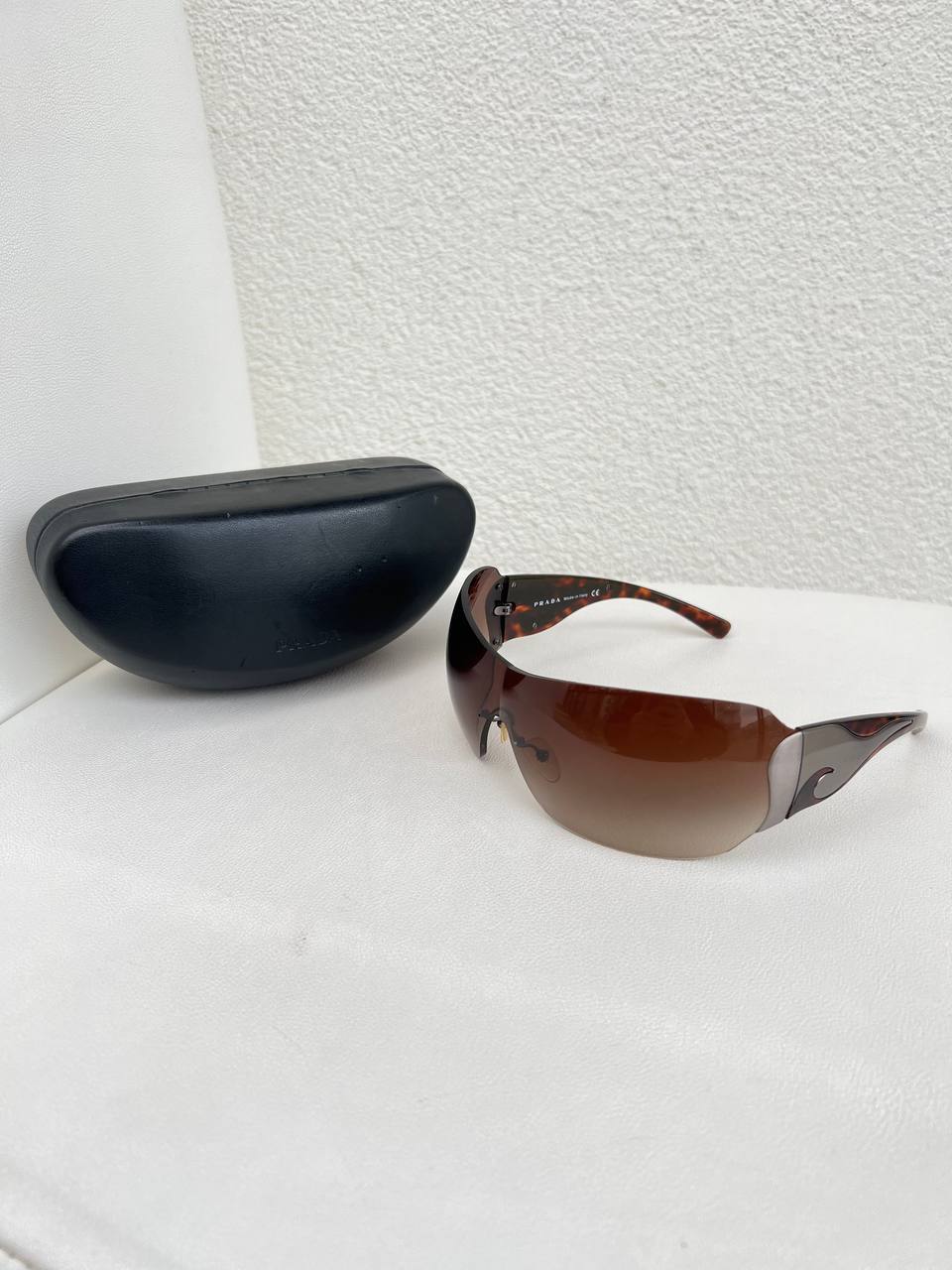 Vintage Prada Flame Mask Sunglasses Brown Tortoise