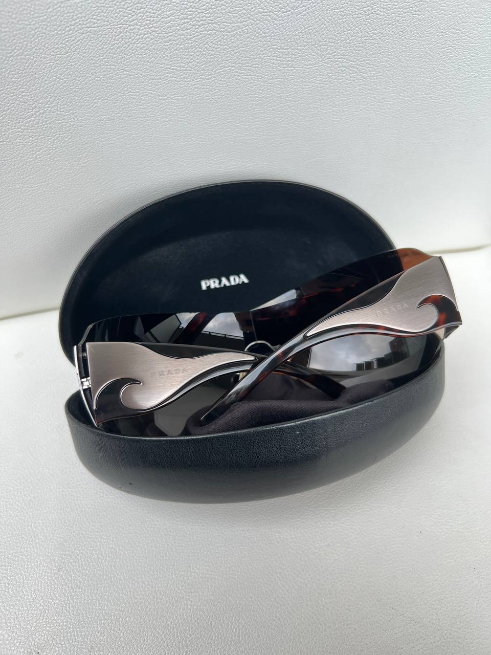 Vintage Prada Flame Mask Sunglasses Brown Tortoise